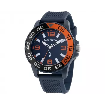 Nautica Vyriškas Kvarcinis Chronografo Laikrodis NAPFWS302 45mm Mėlynas Ciferblatas Silikoninis Dirželis