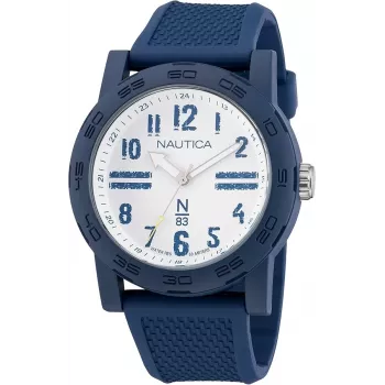 Nautica NAPATS301 Vyriškas Kvarcinis Analoginis Laikrodis 42.5mm Mėlynas Ciferblatas Silikoninis Dirželis