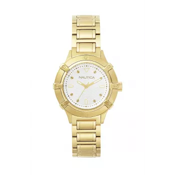 Nautica Women's Cape Coral Quartz Watch NAPCPR004 36mm White Silicone