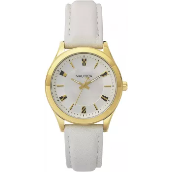 Nautica Women's Quartz Analog Watch NAPVNC001 36mm White Silicone Strap