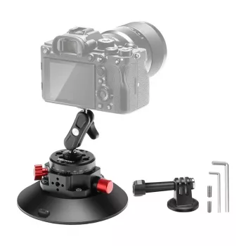 NEEWER CA013 Siurbtuvinis laikiklis su 1/4 colio sraigtu sportinėms kameroms (DJI Action, GoPro, Insta360)