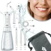 NENO Pulsar White nešiojamas dantų irigatorius su 300 ml talpa, 3 režimais, USB-C įkrovimu, IPX7, 4 antgaliais