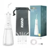 NENO Pulsar White nešiojamas dantų irigatorius su 300 ml talpa, 3 režimais, USB-C įkrovimu, IPX7, 4 antgaliais