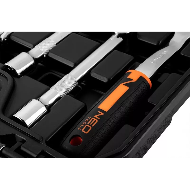 NEO Tools 10-042 1/4 inch 46 dalių lizdų ir antgalių rinkinys su įrankiais