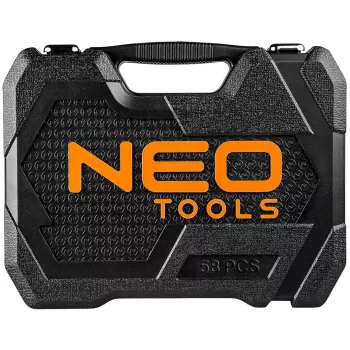 NEO Tools 10-042 1/4 inch 46 dalių lizdų ir antgalių rinkinys su įrankiais