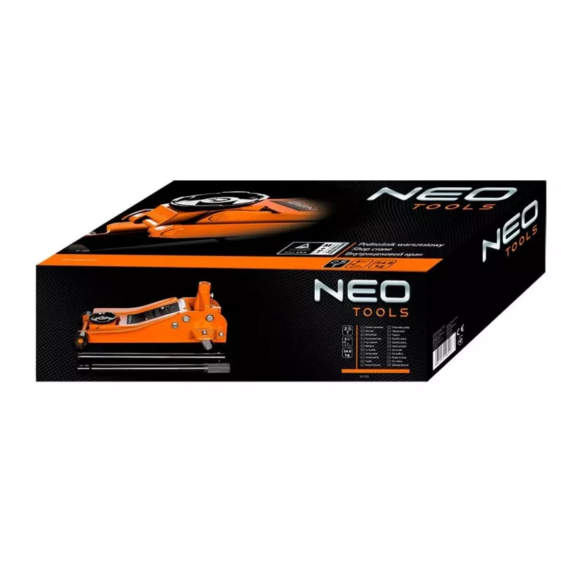 NEO TOOLS 11-731 Žemo profilio hidraulinis domkratas 2,5 t