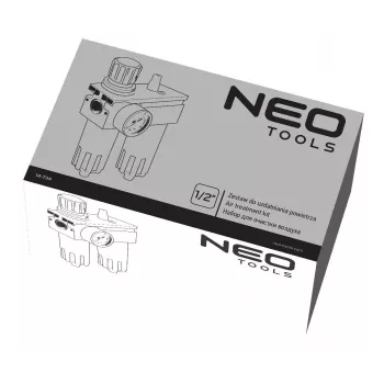 NEO Tools 14-734 Suspausto oro filtras 1/4 inch 40 mikronų su polikarbonato gaubtu