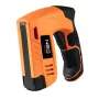 NEO Tools 16-050 Rankinis kabių pistoletas apmušalams, izoliacijai ir dekoratyviniams darbams, reguliuojama jėga, J tipo kabės 6-14 mm, juoda/oranžinė