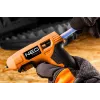 NEO Tools 17-083 20W karštų klijų pistoletas su apsauga nuo varvėjimo, 11 mm klijų lazdelėms, įmontuotas stovas, 230 V, oranžinis/juodas