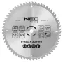NEO TOOLS 450 mm TCT pjūklo diskas, 60 dantų, 30 mm anga, medienai