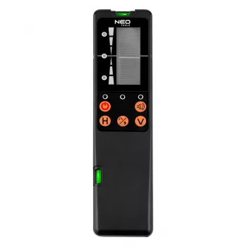 NEO TOOLS 75-151 Lazerio spindulio detektorius raudoniems sukimo lazeriams su dvipusiu LCD ir strypo spaustuvu