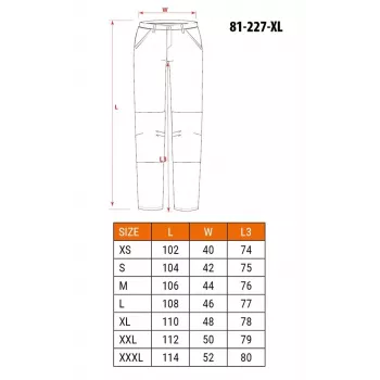 NEO Tools 81-227-XL apsauginės darbo kelnės, pilkos/juodos, XL dydis