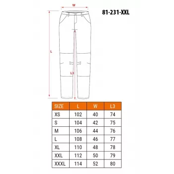 NEO TOOLS 81-231-XXL apsauginės kelnės pilka/juoda