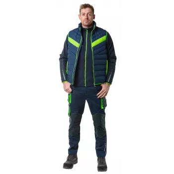 NEO TOOLS 81-534-XXL darbo kelnės, pilkos/juodos su oranžiniais akcentais, dydis XXL, 9 kišenės, sustiprinti keliai, atšvaitai