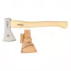 NEO TOOLS Bushcraft kirvis su apvalkalu 400g | Kaltas didelio anglies plieno, hikorio rankena