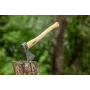 NEO TOOLS Bushcraft kirvis su apvalkalu 400g | Kaltas didelio anglies plieno, hikorio rankena