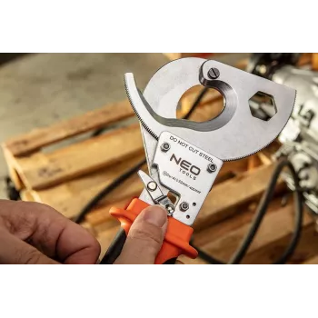NEO TOOLS 01-401 Vario ir aliuminio kabelių žirklės 400mm² | Reketinis mechanizmas | 52 mm maks. skersmuo