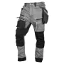 NEO TOOLS Denim Work Trousers su Cordura sustiprinimais, nuimamomis kišenėmis, pilka, S dydis (81-361-2-S)