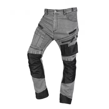 NEO TOOLS DENIM darbo kelnės su Oxford sustiprinimais, pilkos, XS dydis