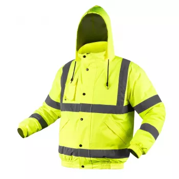 NEO TOOLS Šviesą atspindinti šiltinta bombero darbo striukė, fluorescencinė geltona, dydis XXXL