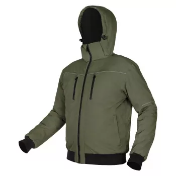 NEO TOOLS Izoliuota striukė su gobtuvu OUTDOOR, žalia, dydis M