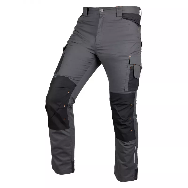 NEO TOOLS Mix&Match darbo kelnės, drobė, CORDURA® sustiprintos, pilkai juodos, XS dydis