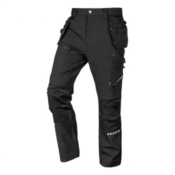 NEO TOOLS Mix&Match darbo kelnės su 4 krypčių tamprumu ir Cordura sustiprinimu, juodos, XS