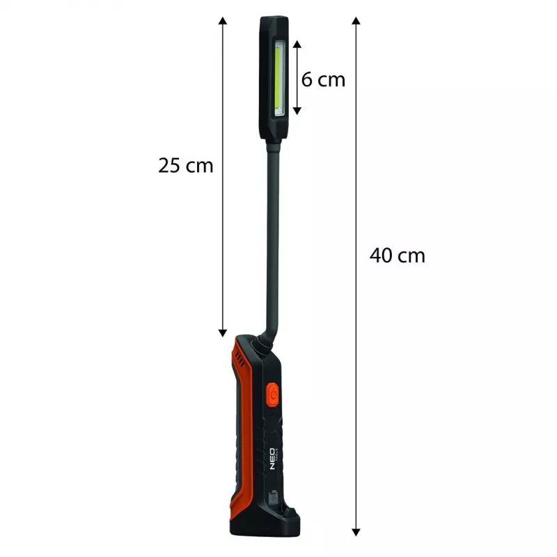 NEO TOOLS Įkraunama apžiūros lempa 400 lm COB + žibintuvėlis 99-102