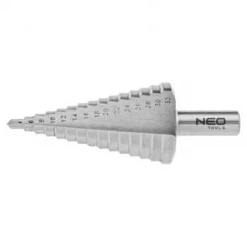NEO TOOLS Žingsninis Grąžtas 4-32 mm HSS Su Spiraliniu Grioveliu