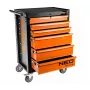 NEO Tools dirbtuvių spinta 6 stalčiai, 280 kg bendra apkrova, rakinama, rutuliniai bėgeliai, anti-apvirtimo, 4 ratukai, plieninė