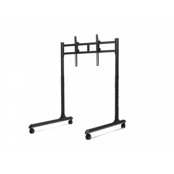 Next Level Racing Floor Stand - Round Tube Freestanding Single Monitor Stand - Up to 65 inch - Height Adjustment, Tilt - Maximum Weight Capacity 50 kg - Black