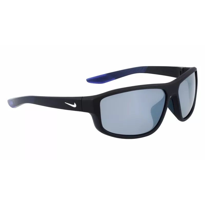 NIKE Brazenfield vyriški akiniai nuo saulės – matinio juodo rėmelio, pilki polikarbonatiniai lęšiai, 62/14/130 mm