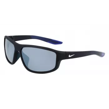 NIKE Brazenfield vyriški akiniai nuo saulės – matinio juodo rėmelio, pilki polikarbonatiniai lęšiai, 62/14/130 mm