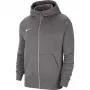 Nike Park 20 vyriškas vilnonis gobtuvas su užtrauktuku, tamsiai pilkas melange CW6891-071