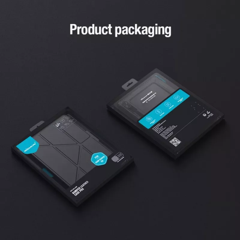Nillkin Bumper Leather Case Pro dėklas Samsung Galaxy Tab S9 planšetiniam kompiuteriui, juodas