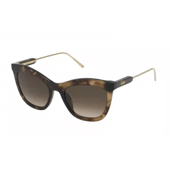 NINA RICCI Moteriški Akiniai nuo Saulės SNR300520GGU - Brown Havana, Gradient Grey Lęšiai, 52mm