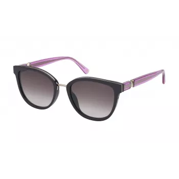 NINA RICCI Moteriški Akiniai Nuo Saulės SNR3585401CK - Juodas Acetato Rėmelis, Pilki Gradientiniai Stiklai, 54/19/140 mm