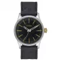 NIXON A377-2222-00 Vyriškas 38mm Nerūdijančio Plieno Laikrodis su Juodu Ciferblatu ir Balno Odos Dirželiu