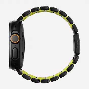 NOMAD Stratos Band - Titanium Bracelet for Apple Watch 49mm su FKM (Black Titanium, Volt FKM)