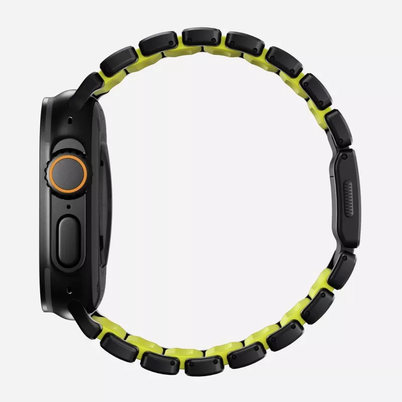 NOMAD Stratos Band - Titanium Bracelet for Apple Watch 49mm su FKM (Black Titanium, Volt FKM)