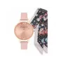 OLIVIA BURTON Enchanted Garden Moterų Laikrodžio Dovanų Rinkinys OB16GSET23 34mm Rožinis Auksas