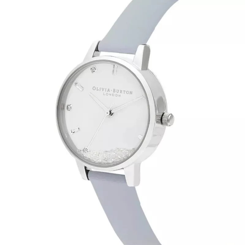 Olivia Burton Moteriškas Laikrodis Celestial OB16SG07 - 30mm Rožinio Aukso Spalvos Nerūdijančio Plieno Korpusas, Pilkas Odinis Dirželis