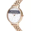 OLIVIA BURTON Moteriškas Dangaus Laikrodis OB16VS06 – 34mm Rožinio Aukso Spalvos Nerūdijančio Plieno Korpusas, Pilkas Odinis Dirželis, Kvarcinis Analoginis