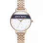 OLIVIA BURTON Moteriškas Dangaus Laikrodis OB16VS06 – 34mm Rožinio Aukso Spalvos Nerūdijančio Plieno Korpusas, Pilkas Odinis Dirželis, Kvarcinis Analoginis
