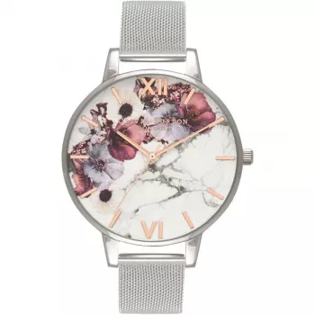 OLIVIA BURTON Moterų Meant To Bee kvarcinis laikrodis OB16MF09 38 mm Rožinis auksas Nerūdijantis plienas Tinklelis