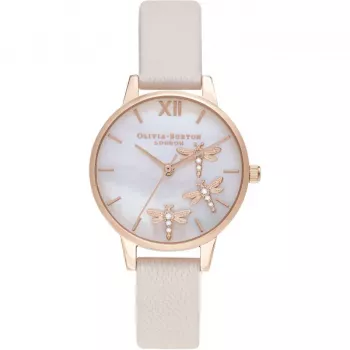 Olivia Burton OB16GB01 Moteriškas Laikrodis su Blizgučių Ciferblatu ir Nerūdijančio Plieno Apyranke 30 mm