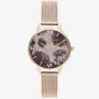 Olivia Burton Moterų Laikrodis Sparkle Butterfly OB16SP21 - 30mm Sidabrinis Nerūdijančio Plieno Tinklelis