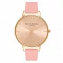 Olivia Burton Moteriškas Laikrodis OB14BD31 38mm Rožinio Aukso Spalvos Nerūdijančio Plieno Korpusas Nude Spalvos Odinis Dirželis