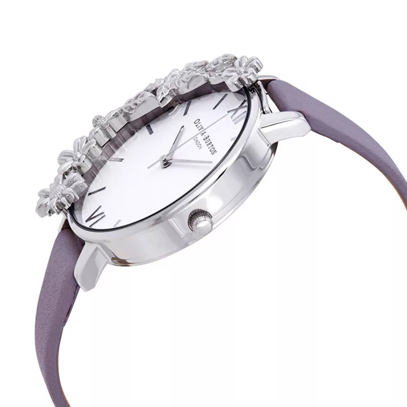 OLIVIA BURTON Moteriškas Laikrodis OB16CB05 38mm Rožinio Aukso Nerūdijančio Plieno Korpusas, Rausvo Odos Dirželis