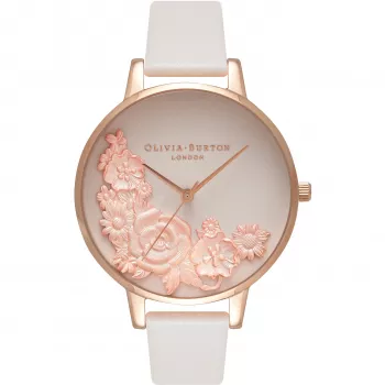 Olivia Burton Wonderland Moteriškas Rožinio Aukso Laikrodis OB16FS85